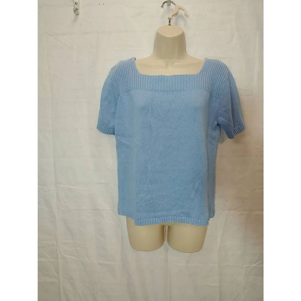 Carolyn Taylor Essential Vintage Women's Size Medium Blue Sweater